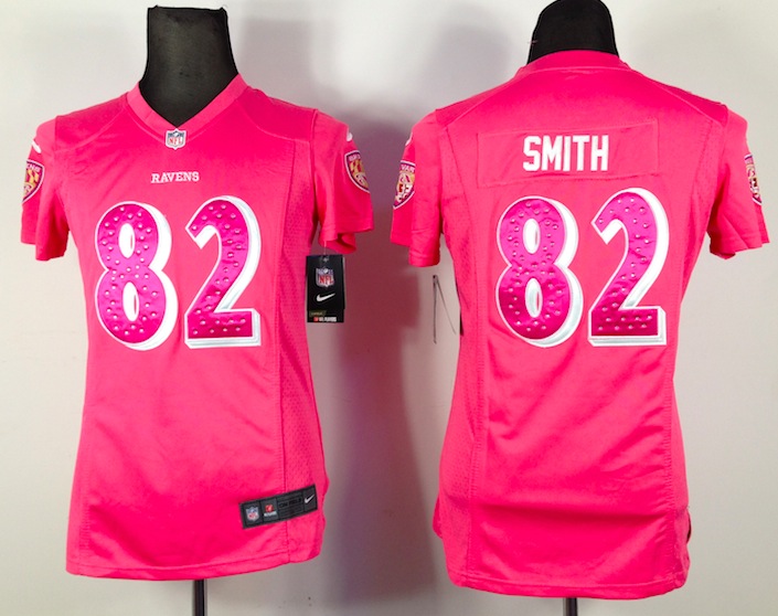 Women Nike Baltimore Ravens #82 Smith Pink Diamond Jersey