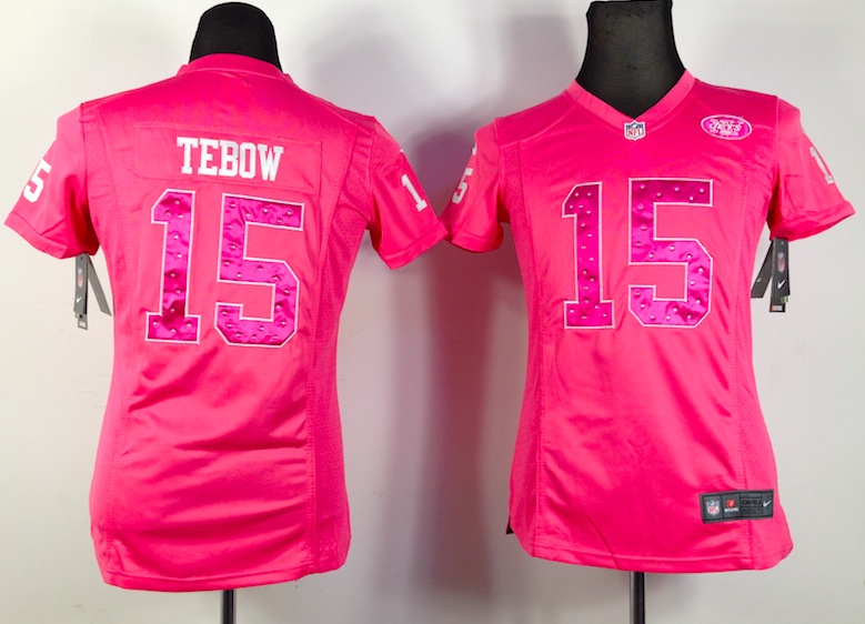 Women Nike New York Jets #15 Tebow Pink Diamond Jersey