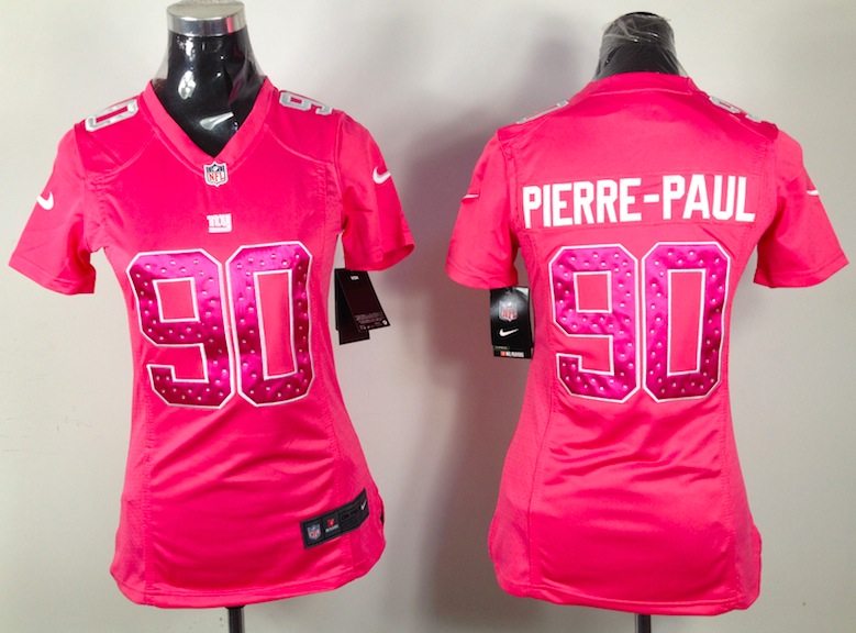 Women Nike New York Giants #90 Pierre-Paul Pink Diamond Jersey