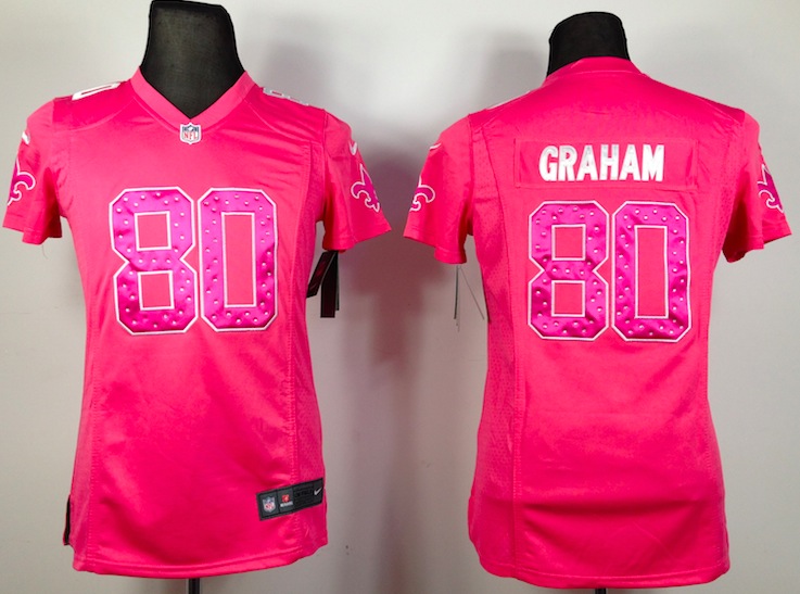 Women Nike New Orleans Saints #80 Graham Pink Diamond Jersey
