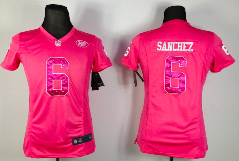 Women Nike New York Jets #6 Sanchez Pink Diamond Jersey