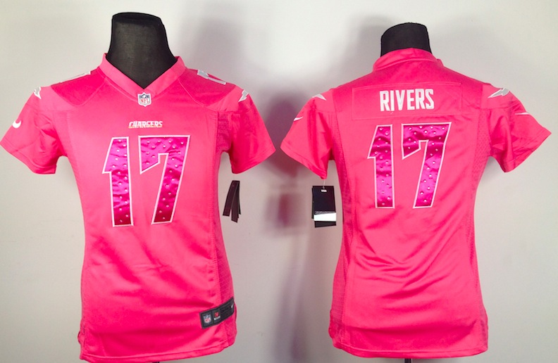 Women Nike San Diego Chargers #17 Rivers Pink Diamond Jersey