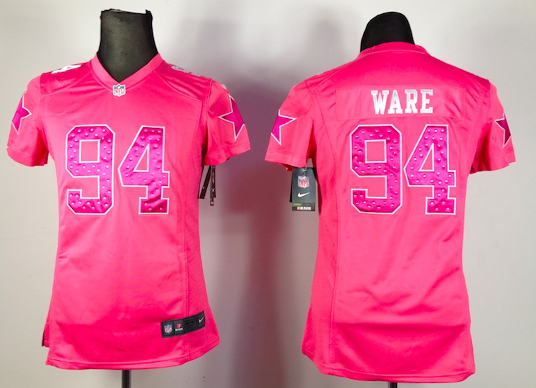 Women Nike Dallas Cowboys #94 Ware Pink Diamond Jersey