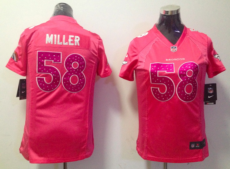 Women Nike Denver Broncos #58 Miller Pink Diamond Jersey