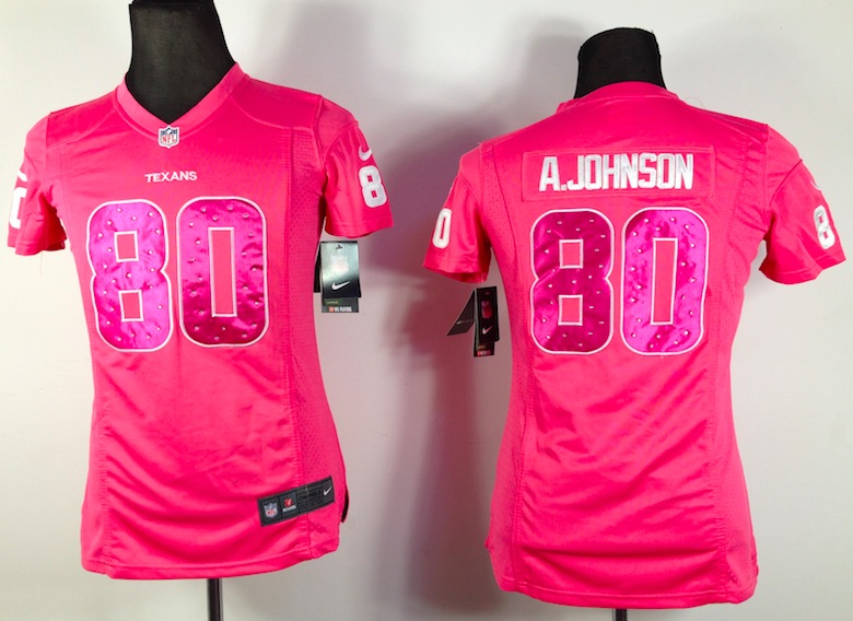 Women Nike Houston Texans #80 A.Johnson Pink Diamond Jersey