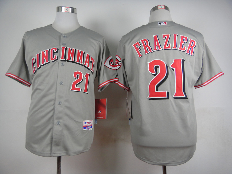 MLB Cincinnati Reds #21 Frazier Grey New Jersey