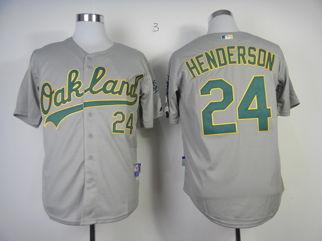MLB Oakland Athletics #24 Henderson Grey New Jersey