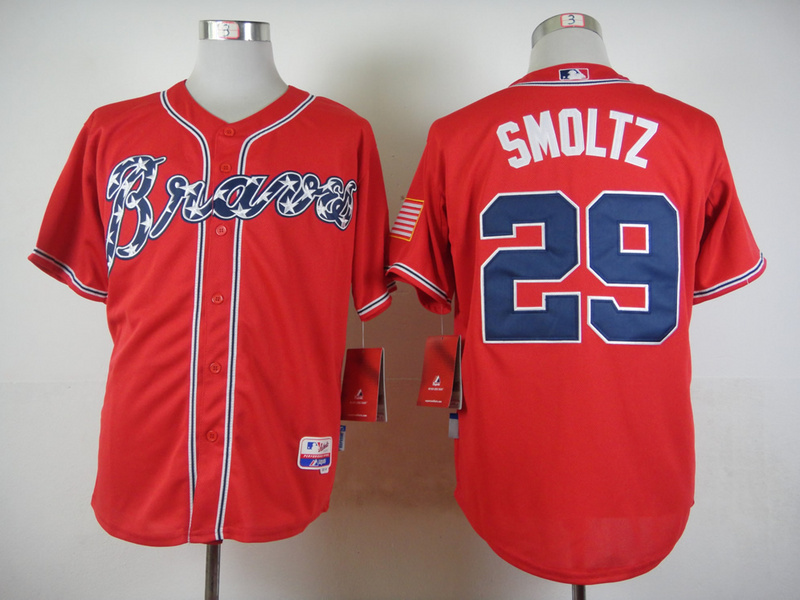 MLB Atlanta Braves #29 Smoltz Red New jersey