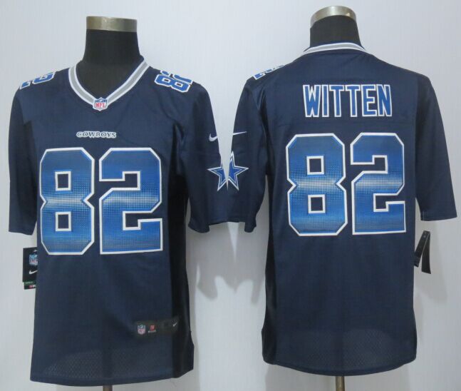 2015 New Nike Dallas Cowboys 82 Witten Pro Line Navy Blue Fashion Strobe Jersey