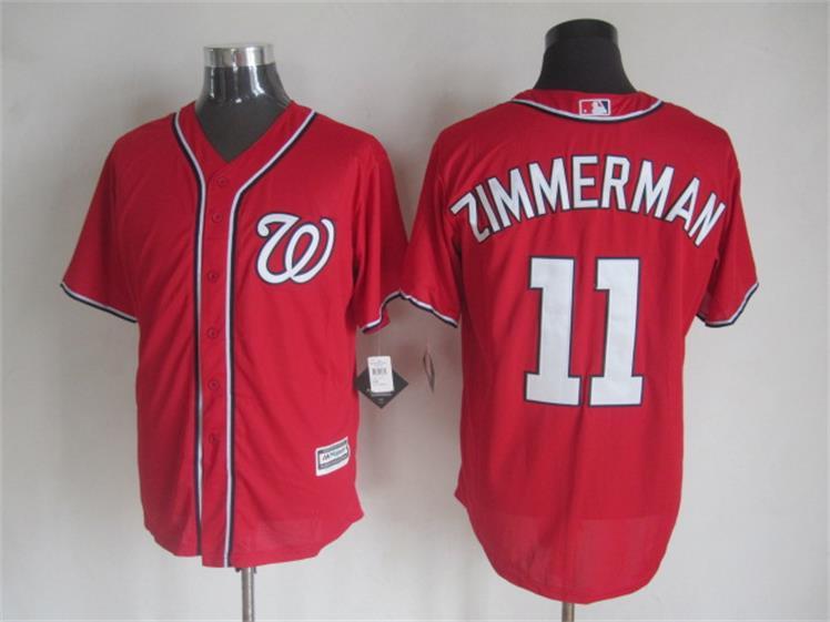MLB Washington Nationals #11 Zimmerman Red New 2015 Jersey