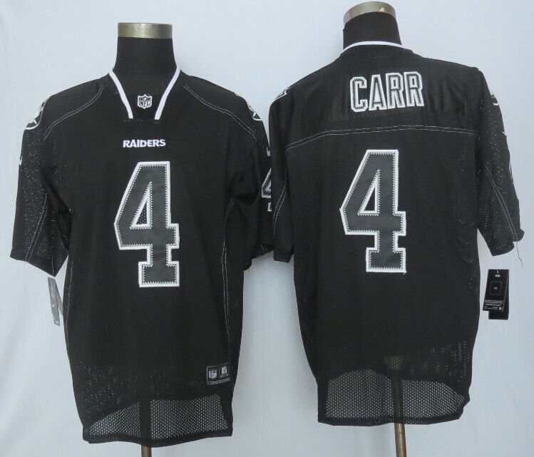 New Nike Oakland Raiders 4 Carr Lights Out Black Elite Jerseys