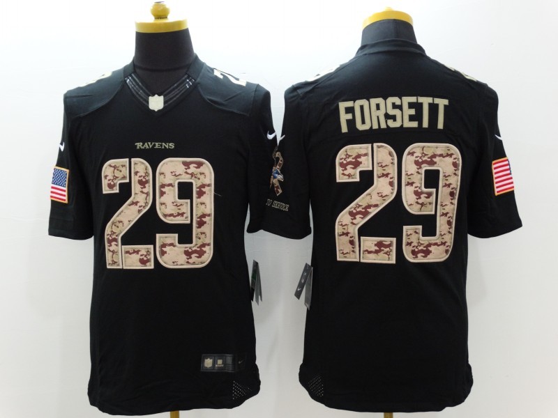 Nike Baltimore Ravens #29 Forsett Black Limited Salute to Service Jersey 