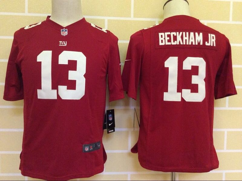 Kids New York Giants #13 Beckham JR Red Jersey