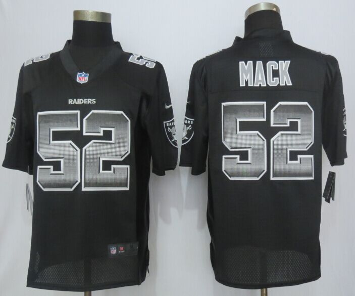 2015 New Nike Oakland Raiders 52 Mack  Black Strobe Limited Jersey