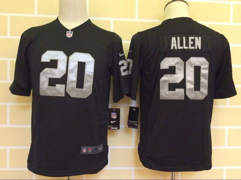 Kids Oakland Raiders #20 Allen Black Jersey