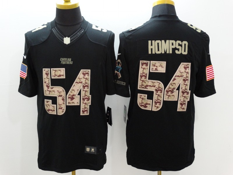 Nike Carolina Panthers #54 Hompso Black Limited Salute to Service Jersey 