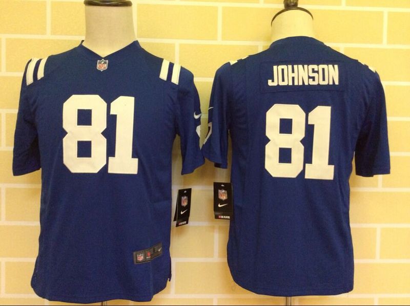 Kids Nike Indianapolis Colts #81 Johnson Blue Jersey
