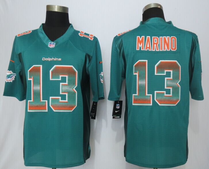 2015 New Nike Miami Dolphins 13 Marino Green Strobe Limited Jersey