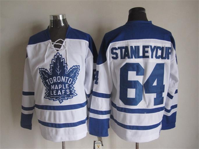 NHL Toronto Maple Leafs #64 Stanleycup White Jersey