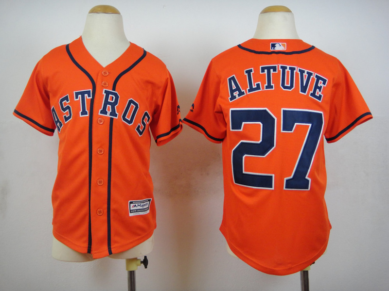 Kids Houston Astros #27 Altuve Orange New Jersey