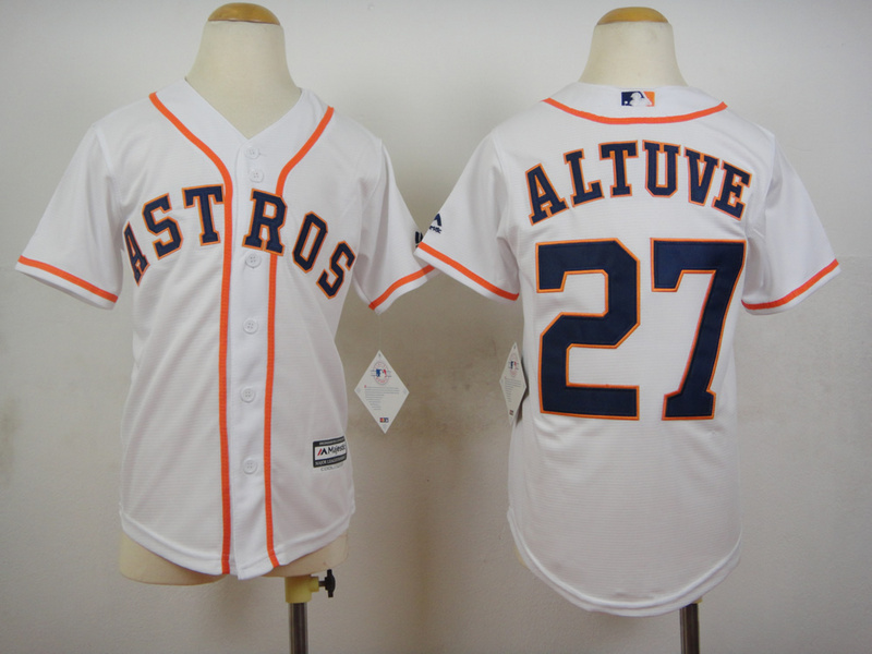 Kids Houston Astros #27 Altuve White New Jersey