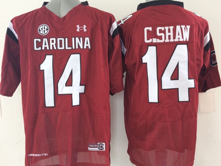 NCAA South Carolina Gamecock #14 C.Shaw Red 2015 Jersey