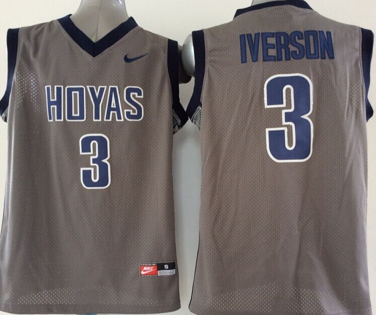 NCAA Georgetown Hoyas #3 Iverson Dark Grey Jersey
