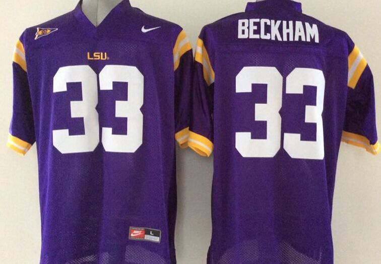 NCAA LSU Tigers Odell Beckham 33 Purple College Football Jersey