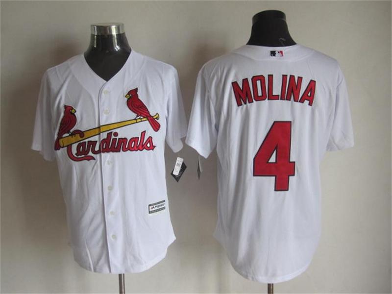 MLB St.Louis Cardinals #4 Molina White New Jersey