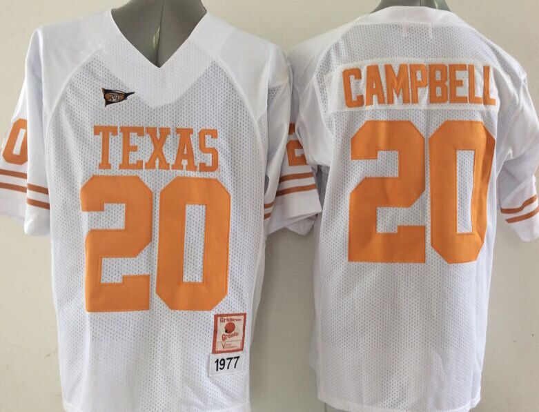 NCAA Texas Longhorns #20 Campbell White M&N Jersey