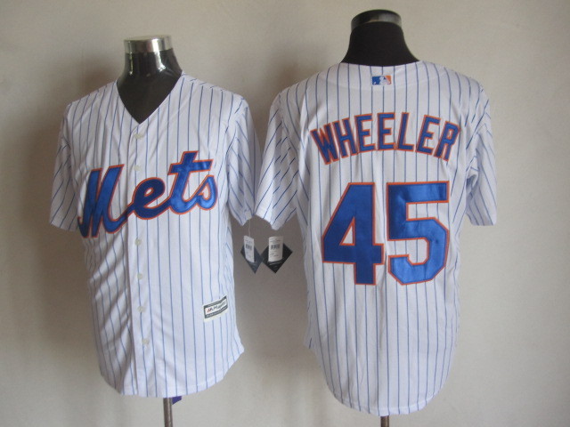 MLB New York Mets #45 Wheeler White Pinstripe Jersey