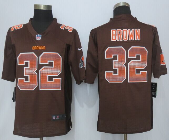 2015 New Nike Cleveland Browns 32 Brown  Brown Strobe Limited Jersey