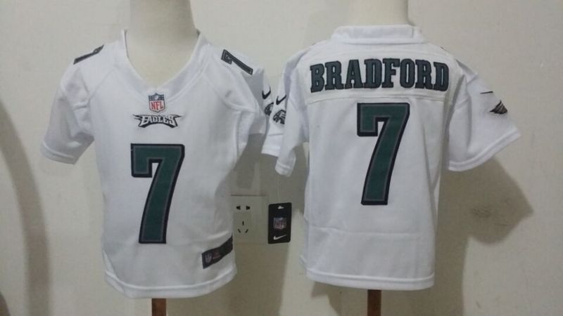 NFL Philadelphia Eagles #7 Bradford White Kids Jersey