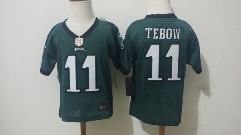 NFL Philadelphia Eagles #11 Tebow Green Kids Jersey