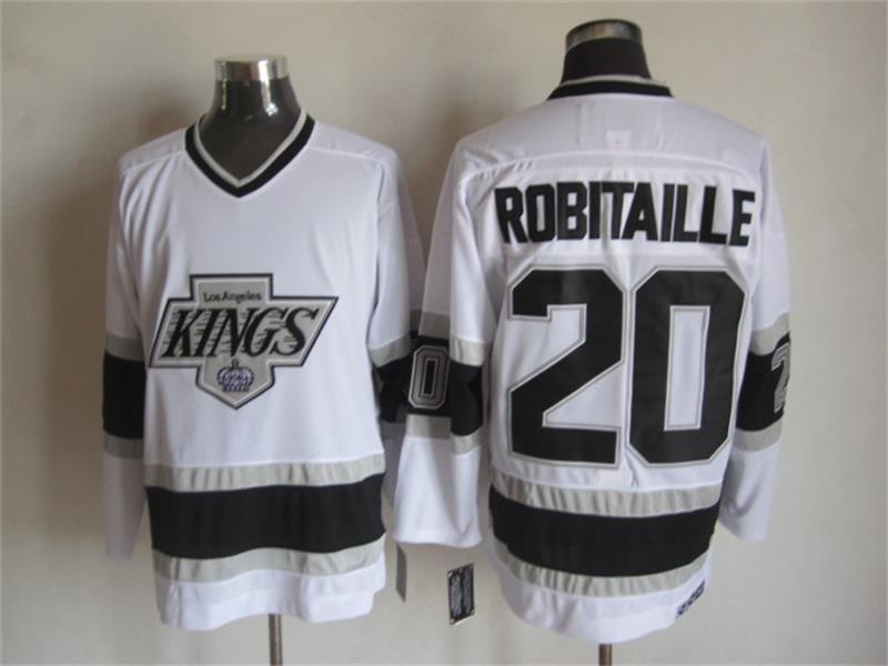 NHL Los Angeles Kings #20 Robitaille White New Jersey