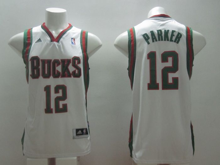 NBA Milwaukee Bucks #12 Parker White Jersey