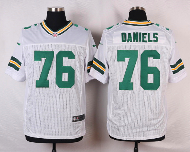 Nike NFL Green Bay Packers #76 Daniels White Elite Jersey