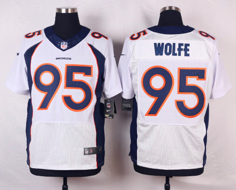 Nike NFL Denver Broncos #95 Wolfe White Elite Jersey