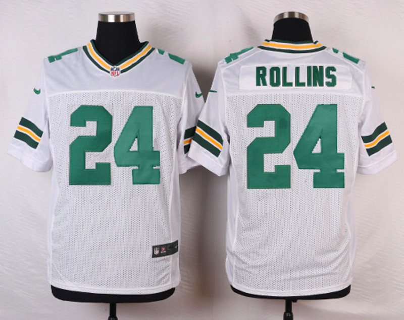 Nike NFL Green Bay Packers #24 Rollins White Elite Jersey