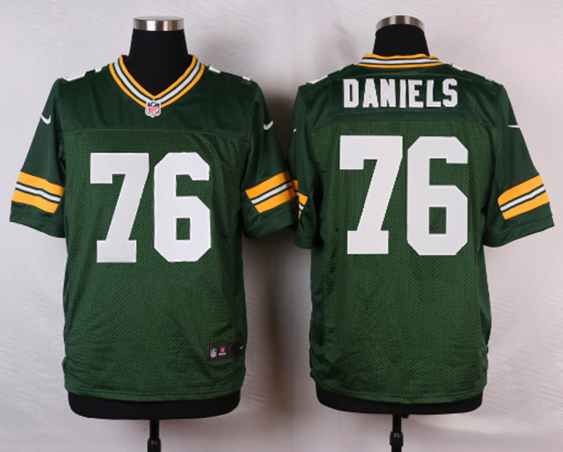 Nike NFL Green Bay Packers #76 Daniels Green Elite Jersey