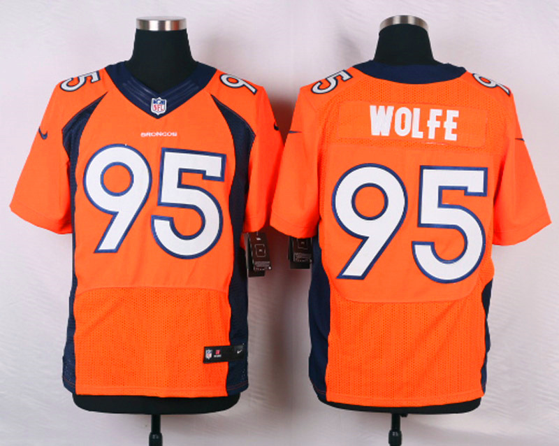 Nike NFL Denver Broncos #95 Wolfe Orange Elite Jersey