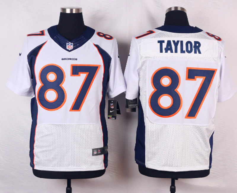 Nike NFL Denver Broncos #87 Taylor White Elite Jersey
