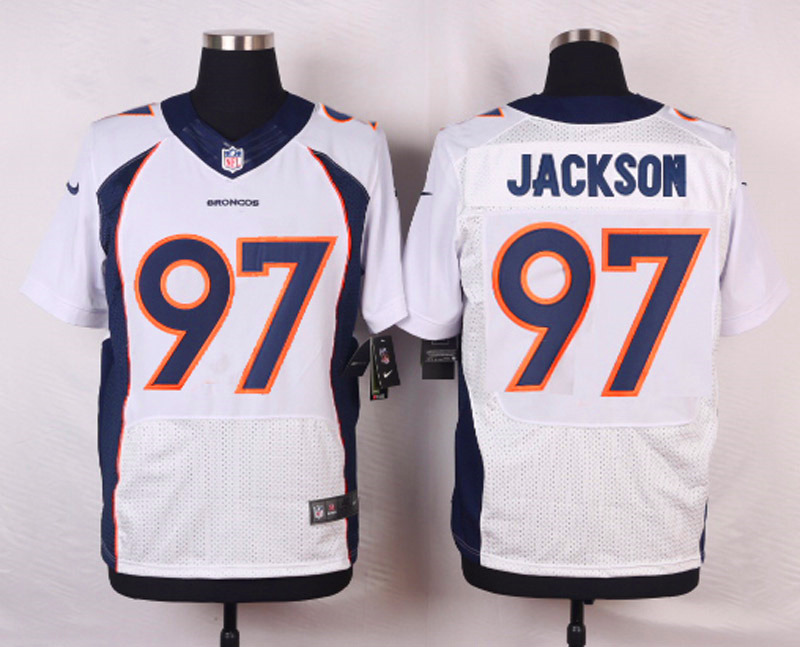 Nike NFL Denver Broncos #97 Jackson White Elite Jersey