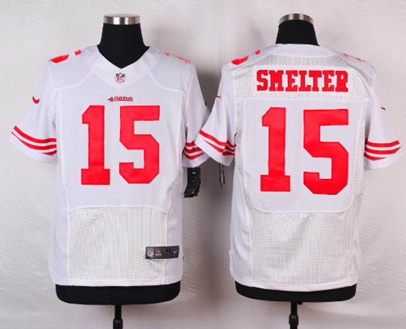 Nike NFL San Francisco 49ers #15 Smelter White Elite Jersey