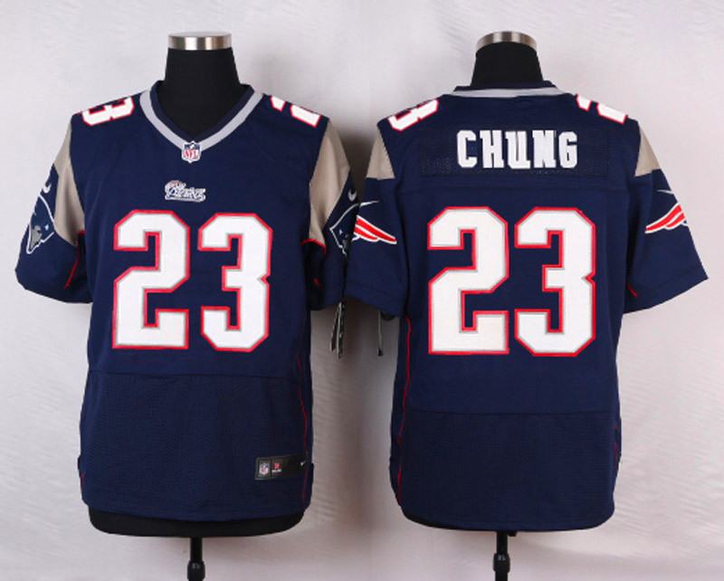 Nike New England Patriots #23 Chung Elite Blue Jersey