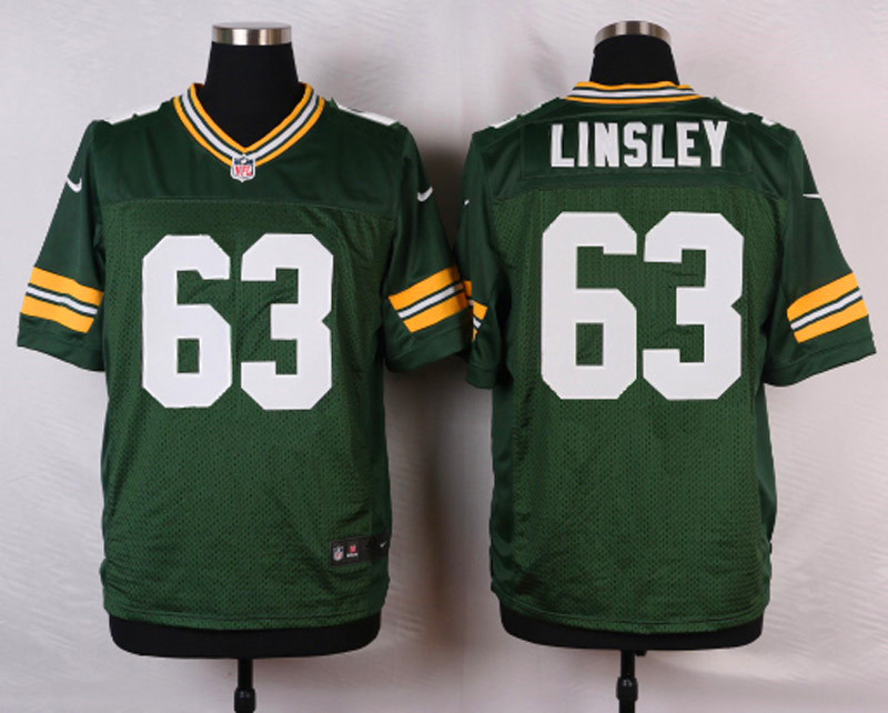 Nike NFL Green Bay Packers #63 Linsley Green Elite Jersey