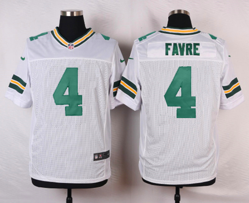 Nike NFL Green Bay Packers #4 Favre White Elite Jersey