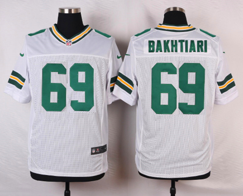 Nike NFL Green Bay Packers #69 Bakhtiari White Elite Jersey