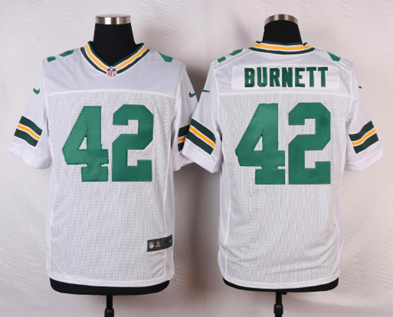 Nike NFL Green Bay Packers #42 Burnett White Elite Jersey