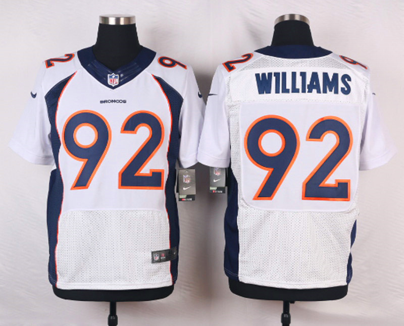 Nike NFL Denver Broncos #92 Williams White Elite Jersey